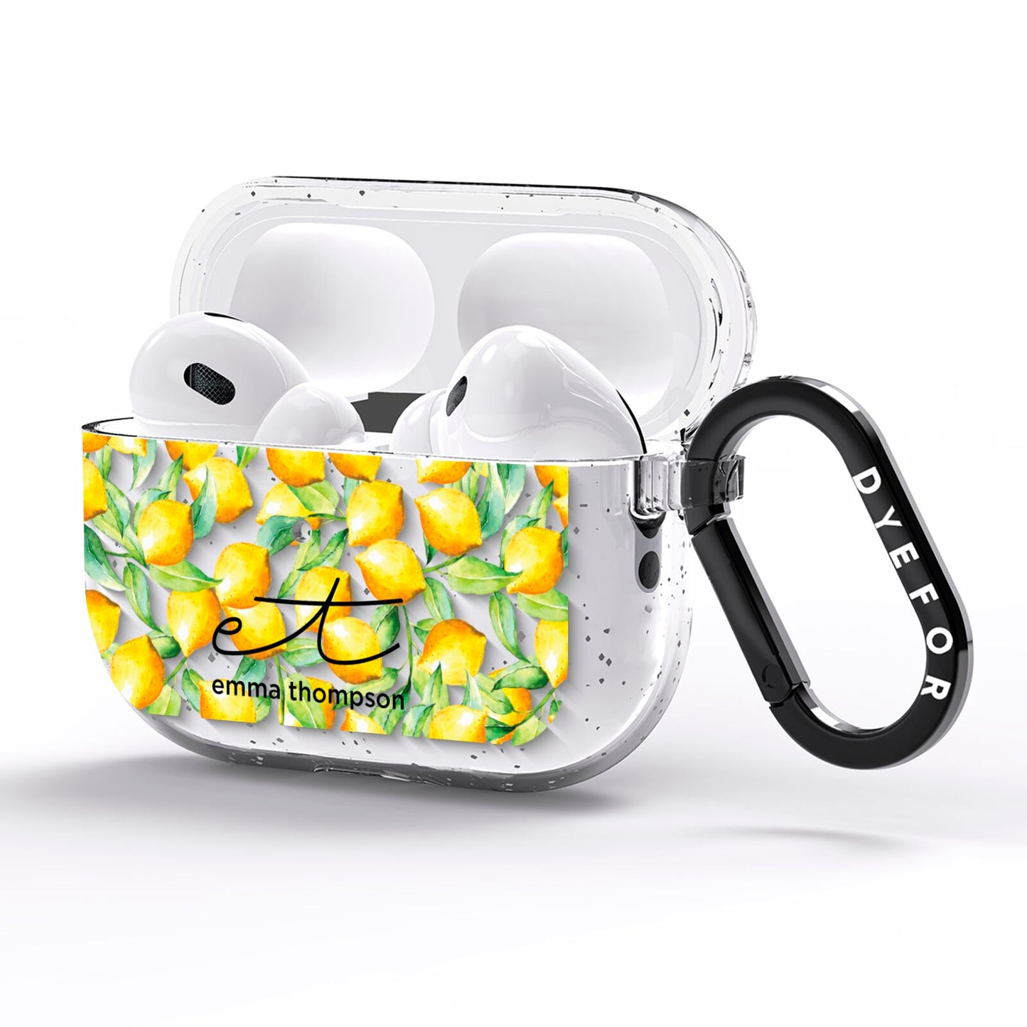 Personalised Lemons of Capri AirPods Pro Glitter Case Side Image