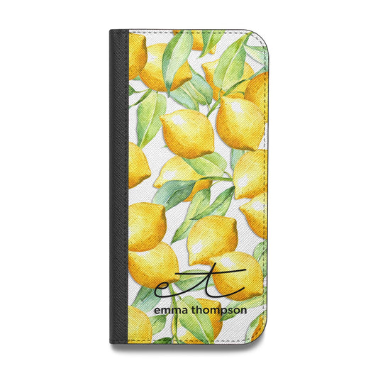 Personalised Lemons of Capri Vegan Leather Flip iPhone Case