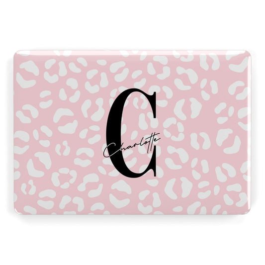 Personalised Leopard Pink White Apple MacBook Case