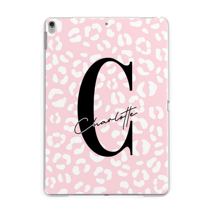 Personalised Leopard Pink White Apple iPad Silver Case