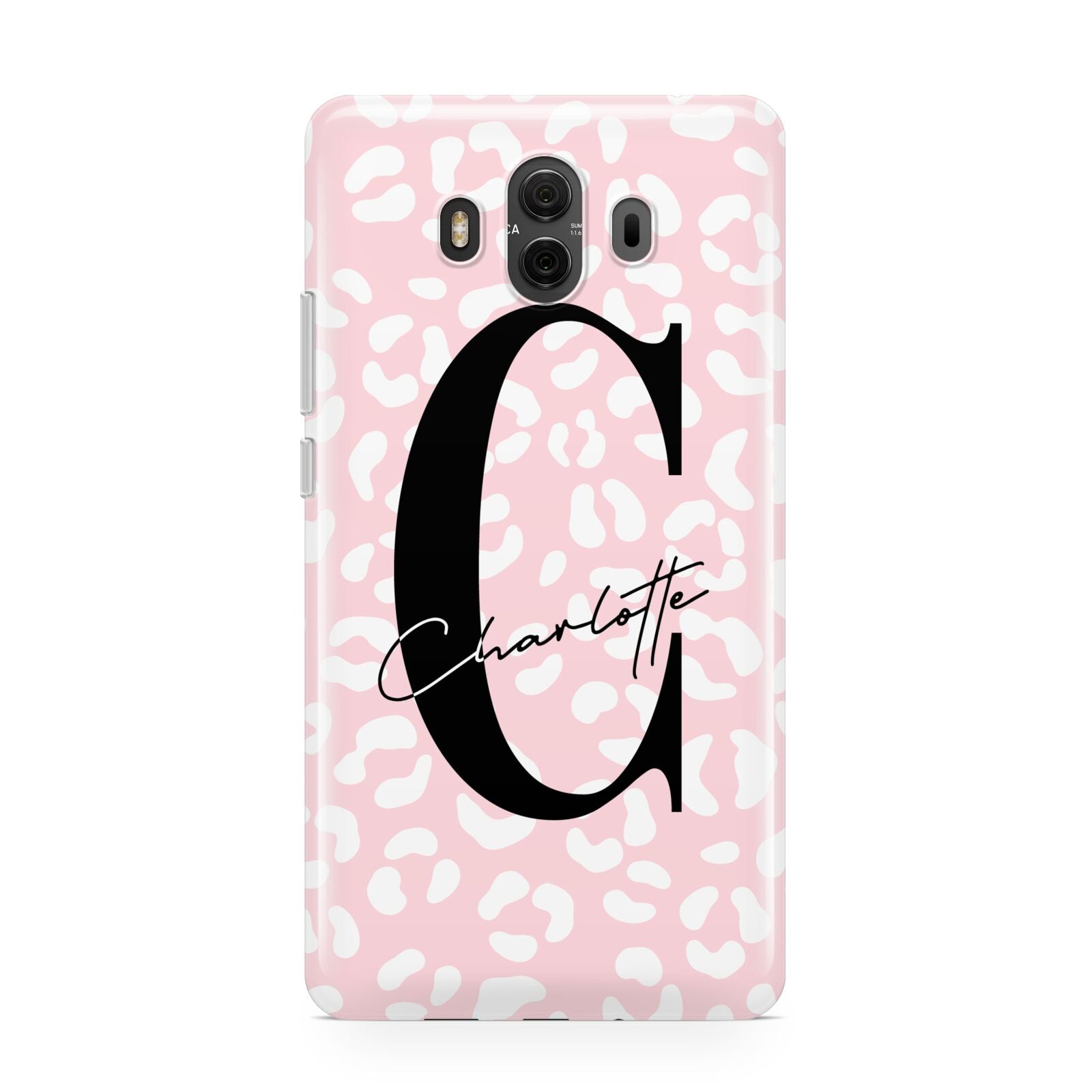 Personalised Leopard Pink White Huawei Mate 10 Protective Phone Case