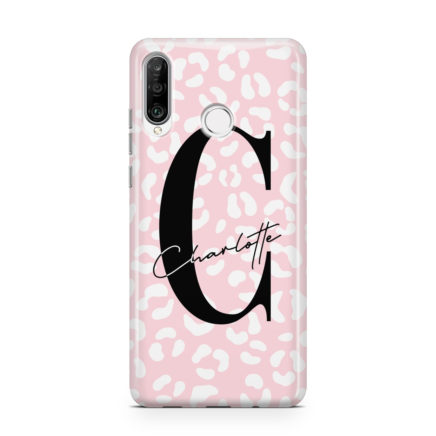 Personalised Leopard Pink White Huawei P30 Lite Phone Case