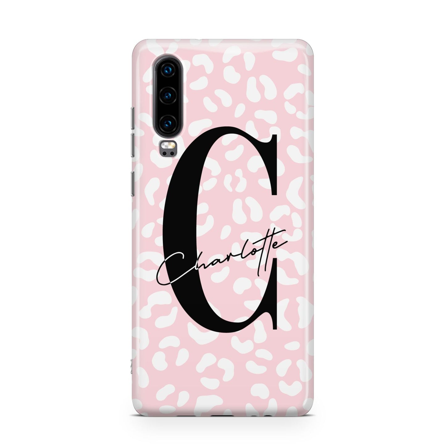 Personalised Leopard Pink White Huawei P30 Phone Case