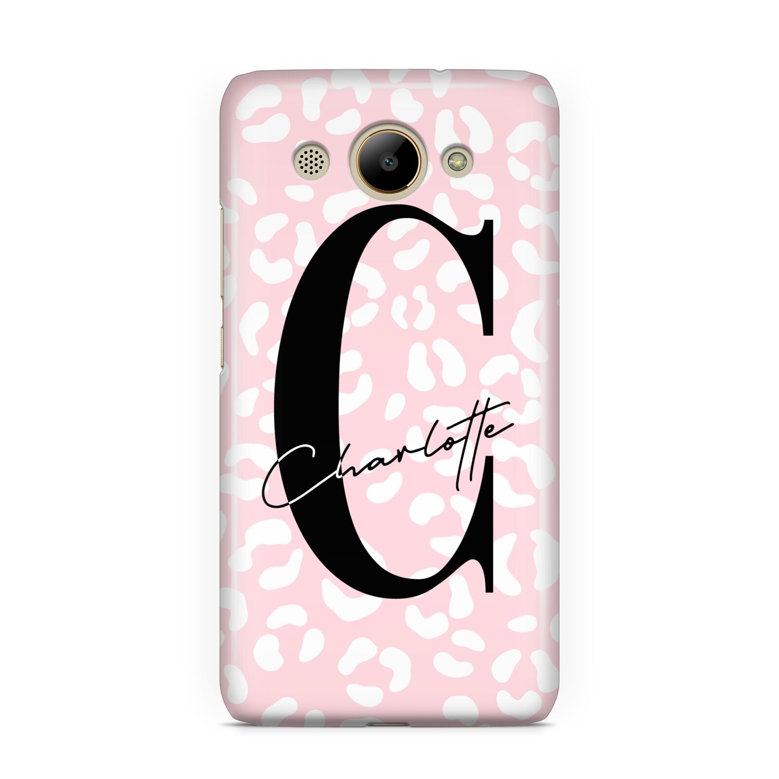 Personalised Leopard Pink White Huawei Y3 2017