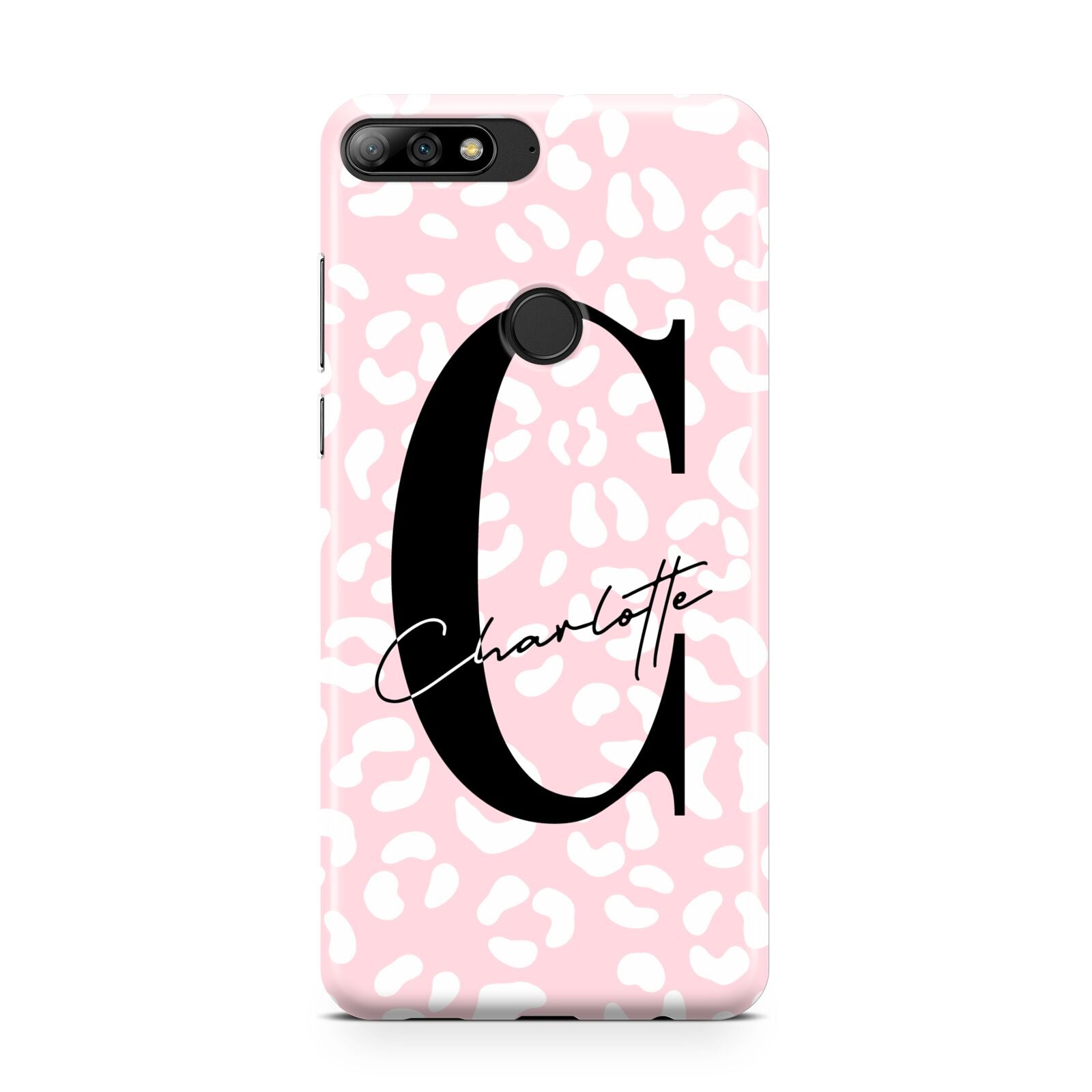 Personalised Leopard Pink White Huawei Y7 2018