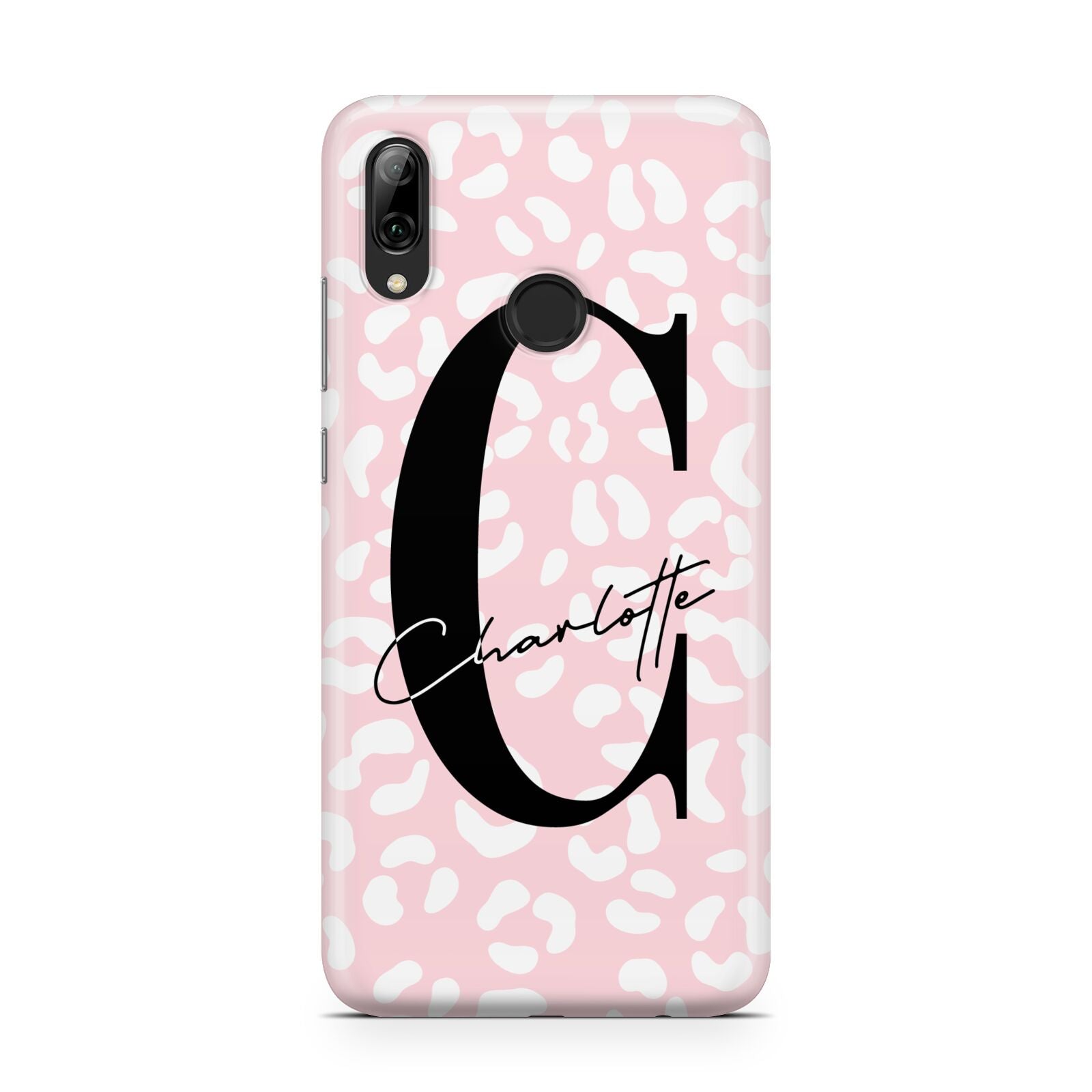 Personalised Leopard Pink White Huawei Y7 2019