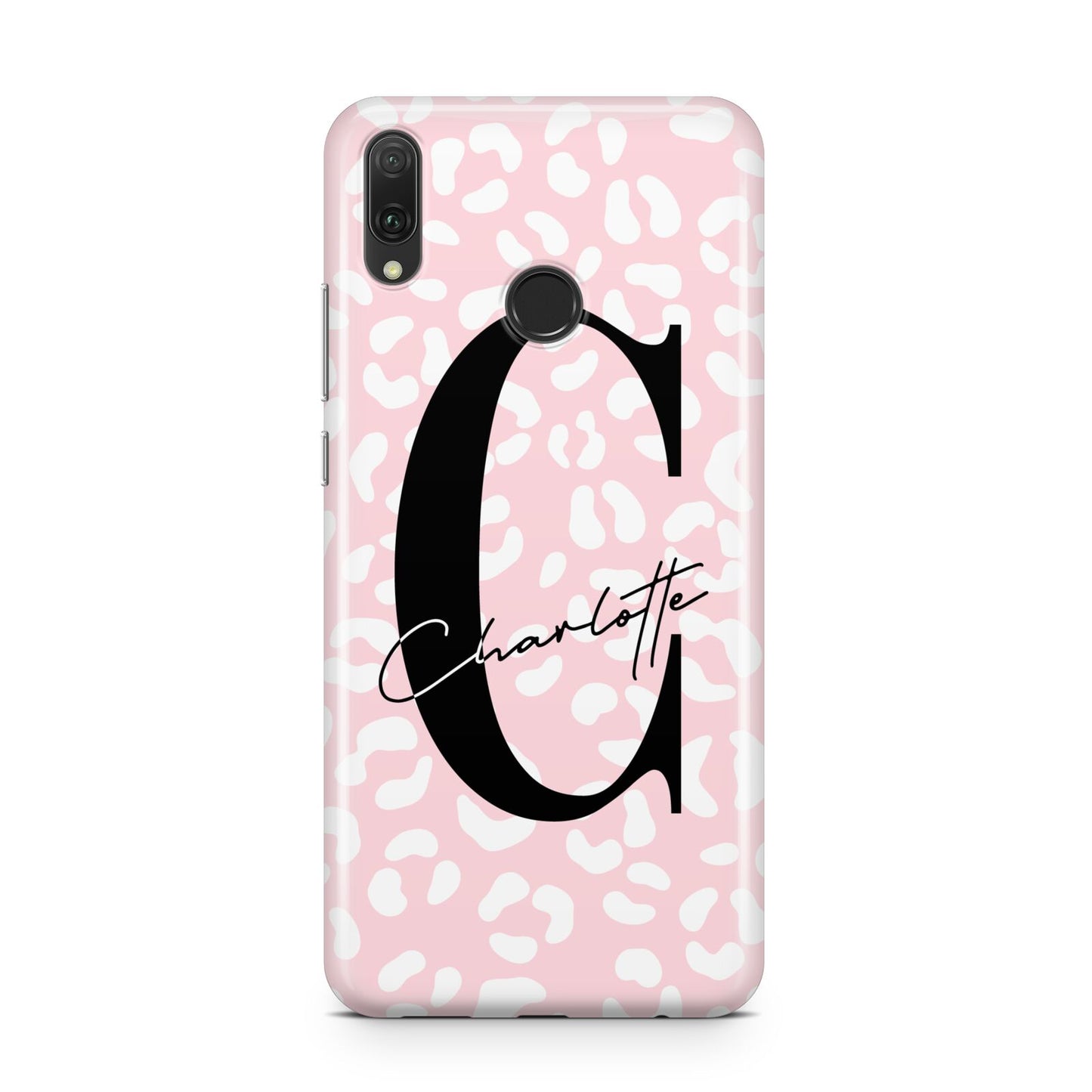 Personalised Leopard Pink White Huawei Y9 2019