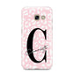 Personalised Leopard Pink White Samsung Galaxy A3 2017 Case on gold phone