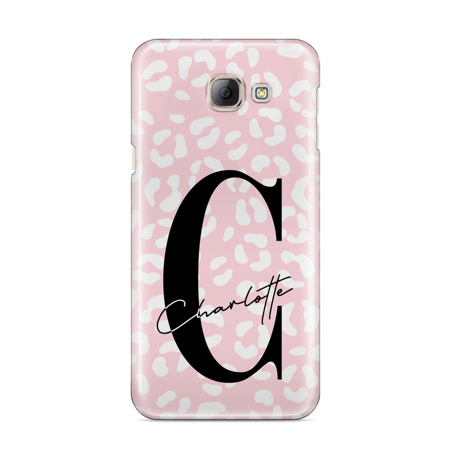 Personalised Leopard Pink White Samsung Galaxy A8 2016 Case