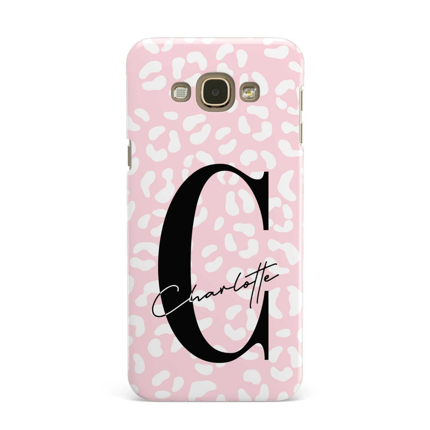 Personalised Leopard Pink White Samsung Galaxy A8 Case
