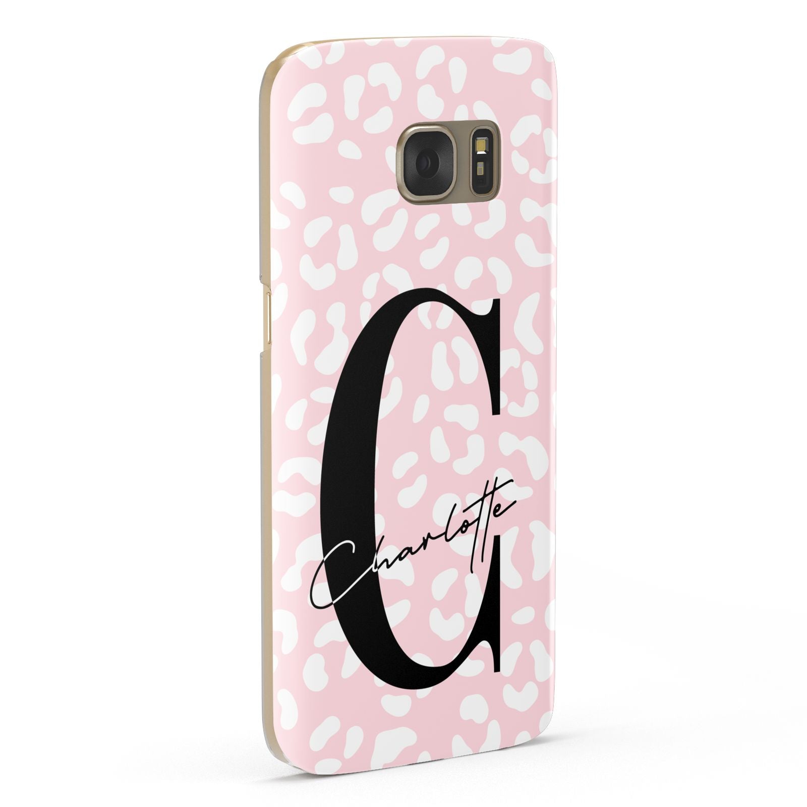 Personalised Leopard Pink White Samsung Galaxy Case Fourty Five Degrees
