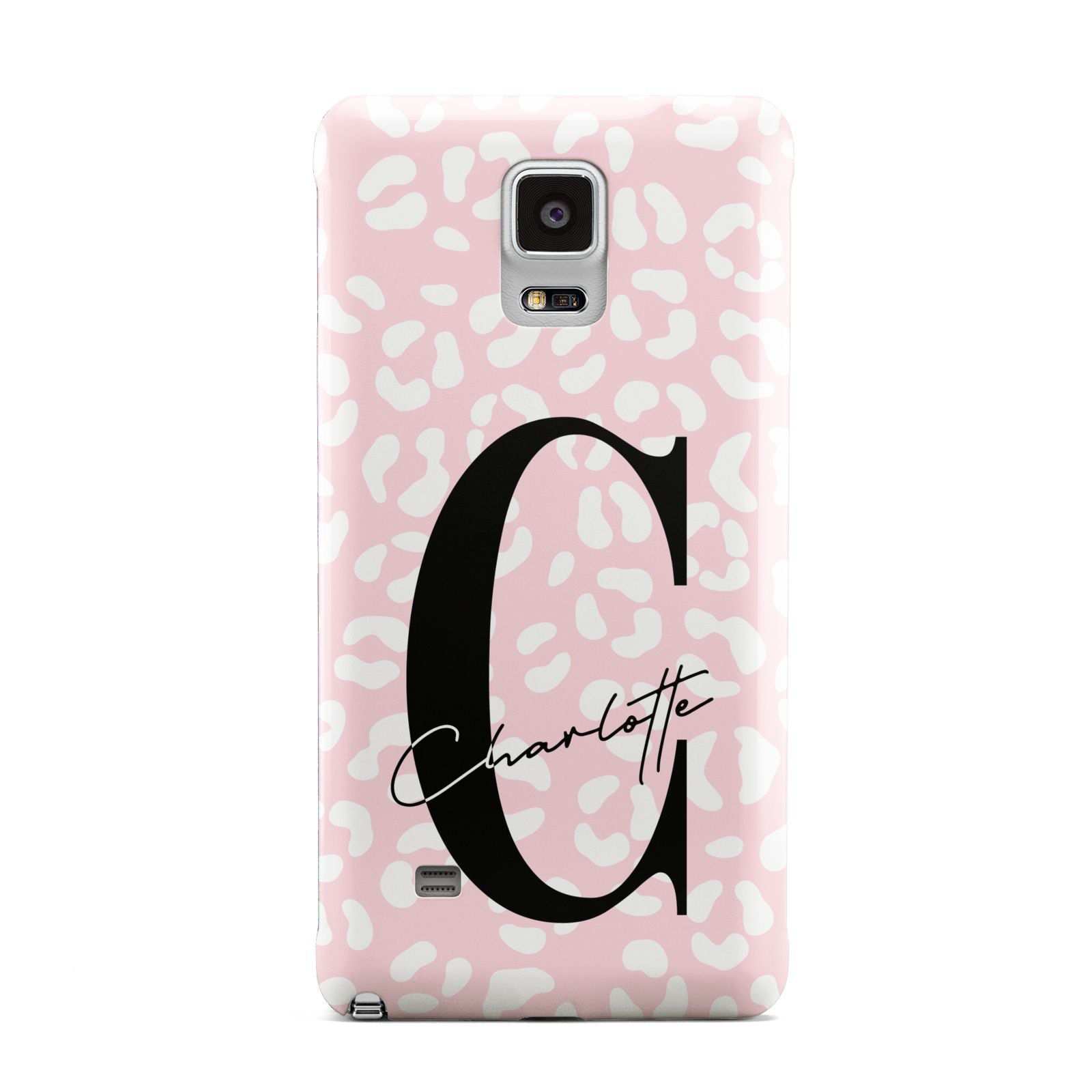 Personalised Leopard Pink White Samsung Galaxy Note 4 Case