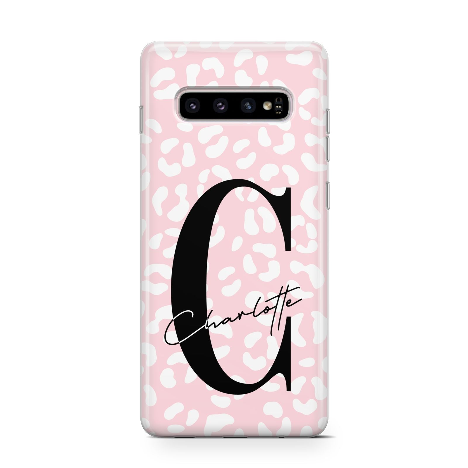 Personalised Leopard Pink White Samsung Galaxy S10 Case