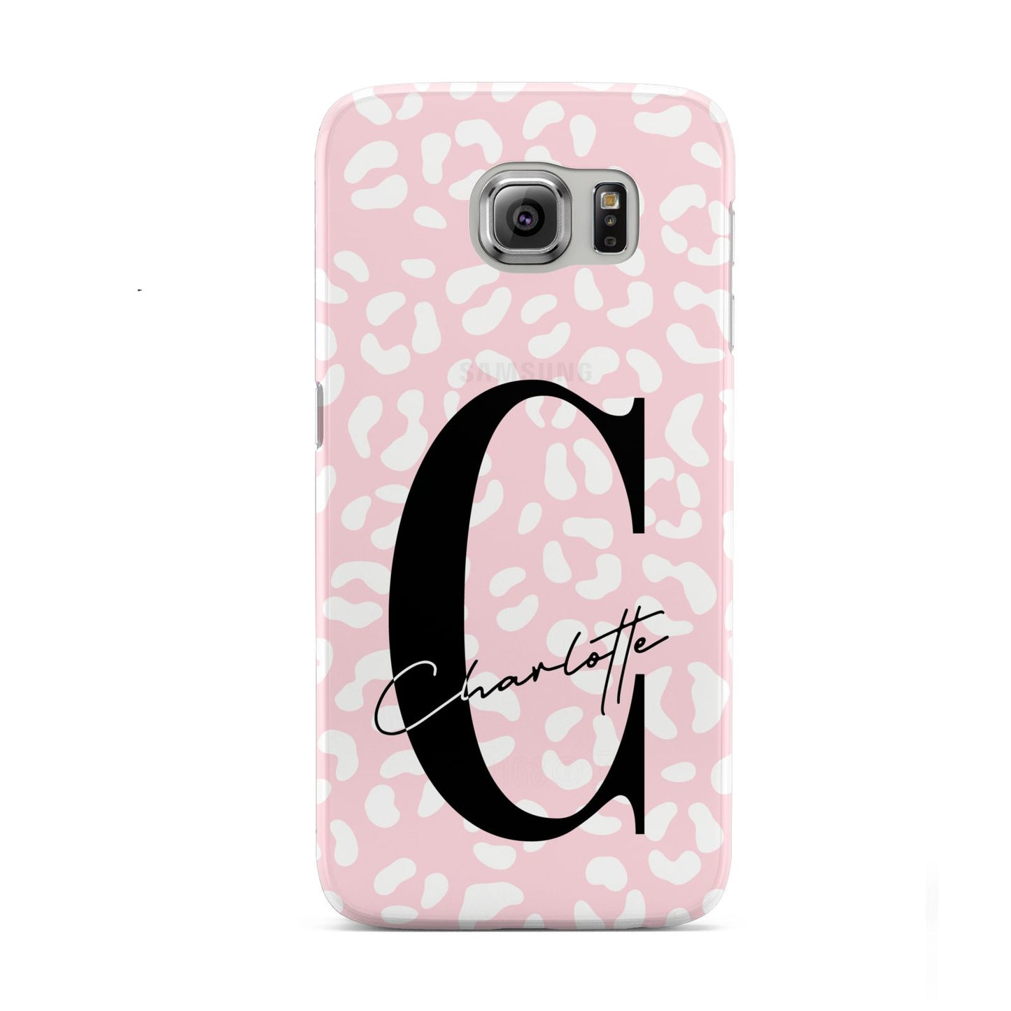 Personalised Leopard Pink White Samsung Galaxy S6 Case