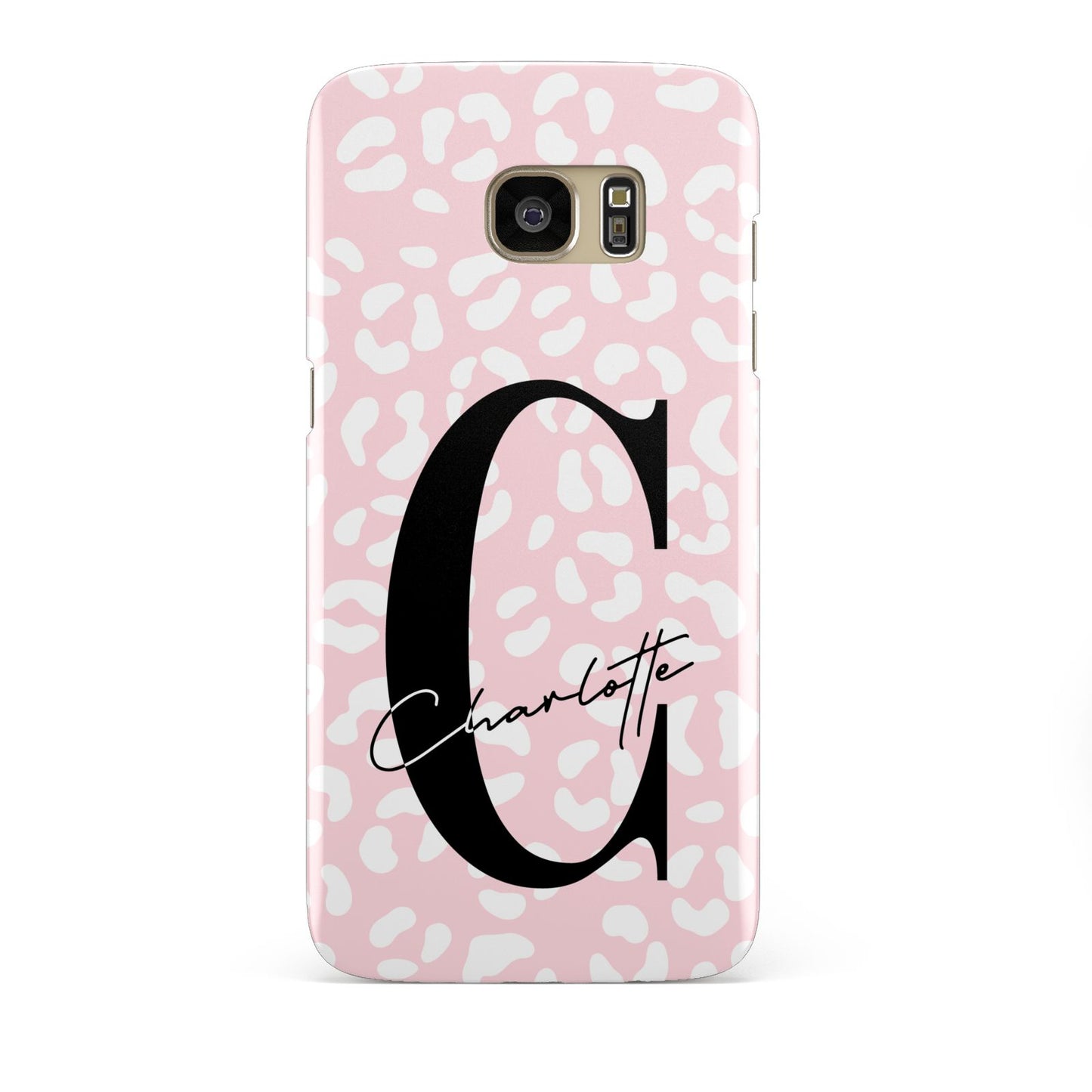 Personalised Leopard Pink White Samsung Galaxy S7 Edge Case