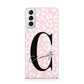 Personalised Leopard Pink White Samsung S21 Plus Phone Case