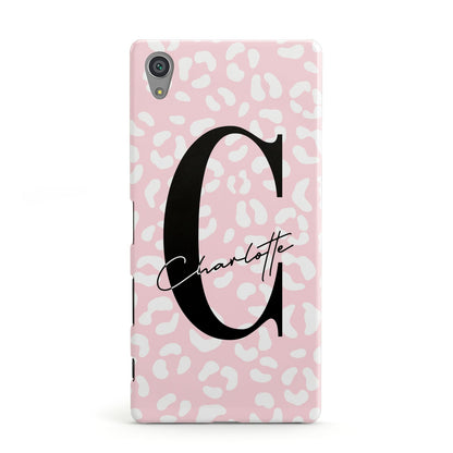 Personalised Leopard Pink White Sony Xperia Case