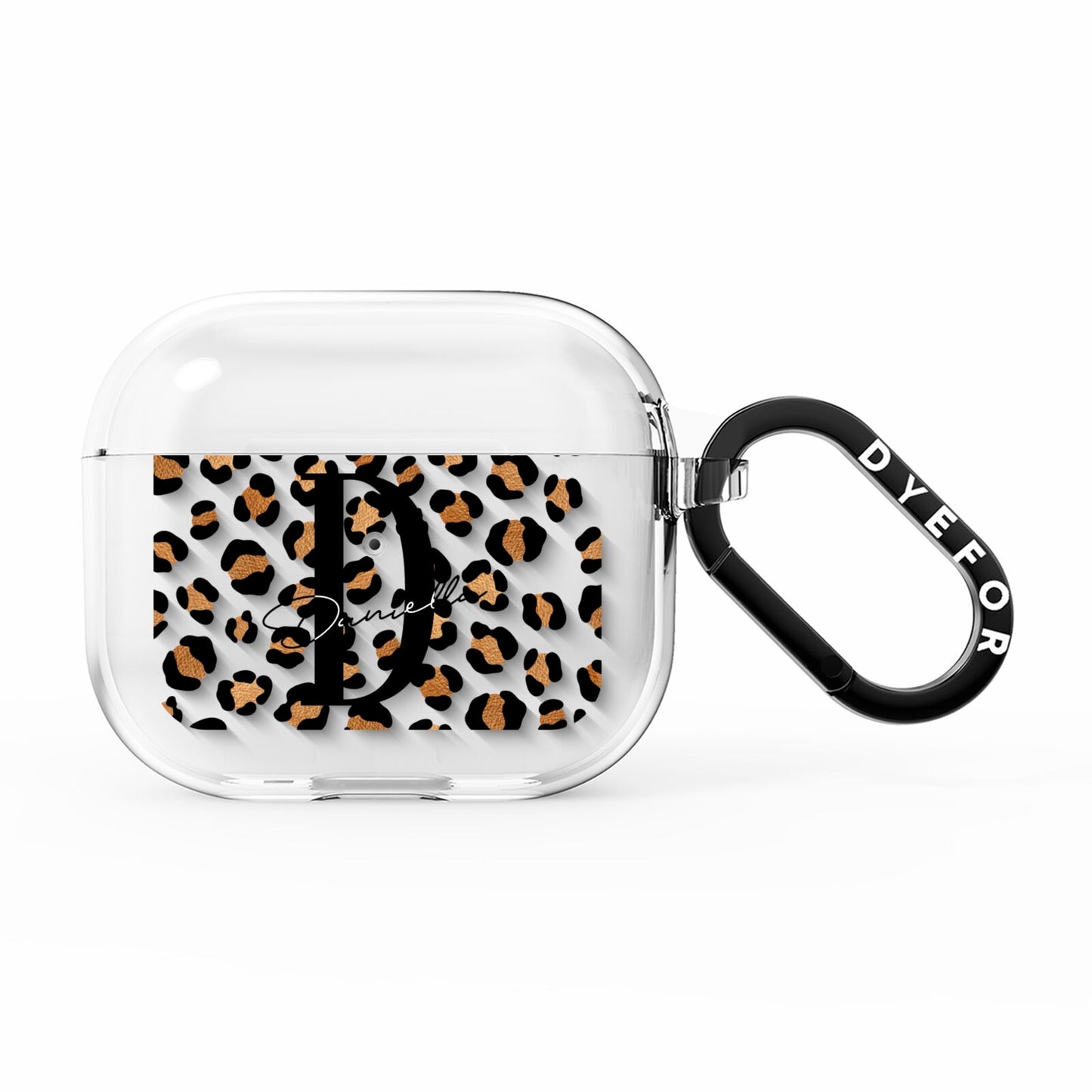 Personalised Leopard Print AirPods Clear Case 3rd Gen