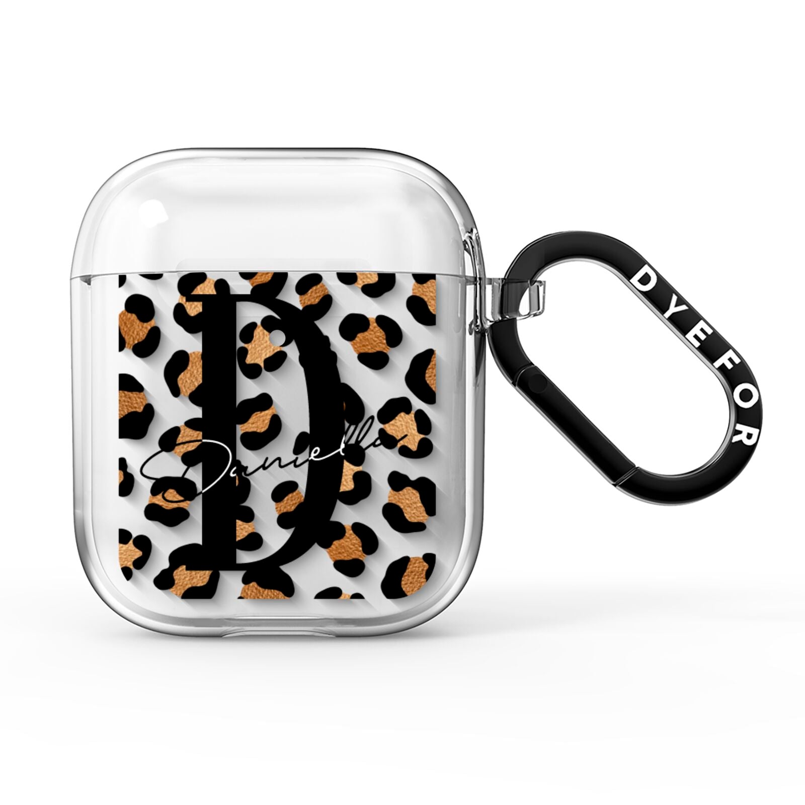 Personalised Leopard Print AirPods Clear Case