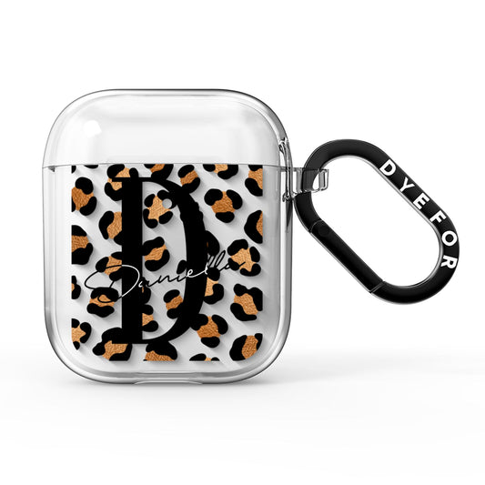 Personalised Leopard Print AirPods Clear Case