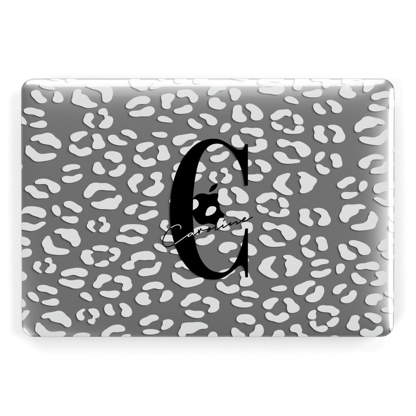 Personalised Leopard Print Clear Apple MacBook Case