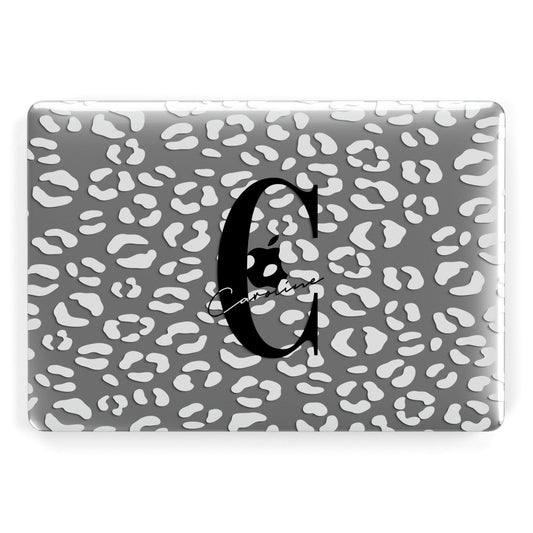 Personalised Leopard Print Clear Apple MacBook Case