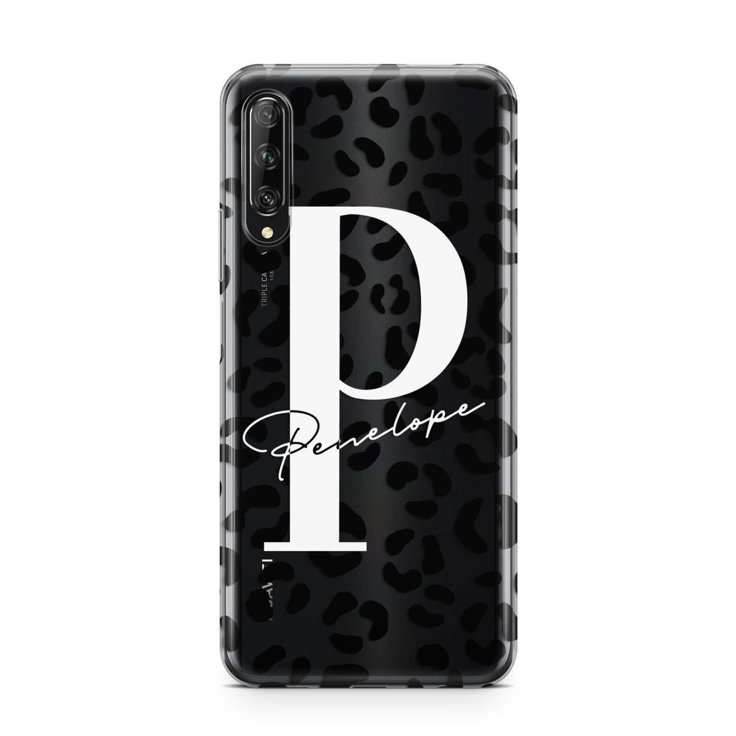 Personalised Leopard Print Clear Black Huawei P Smart Pro 2019