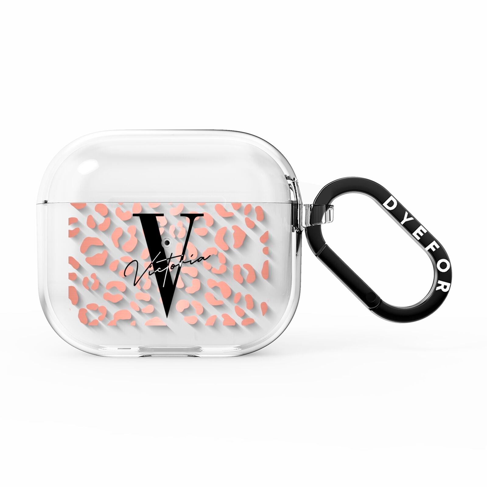 Personalised Leopard Print Clear Copper AirPods Clear Case 3rd Gen