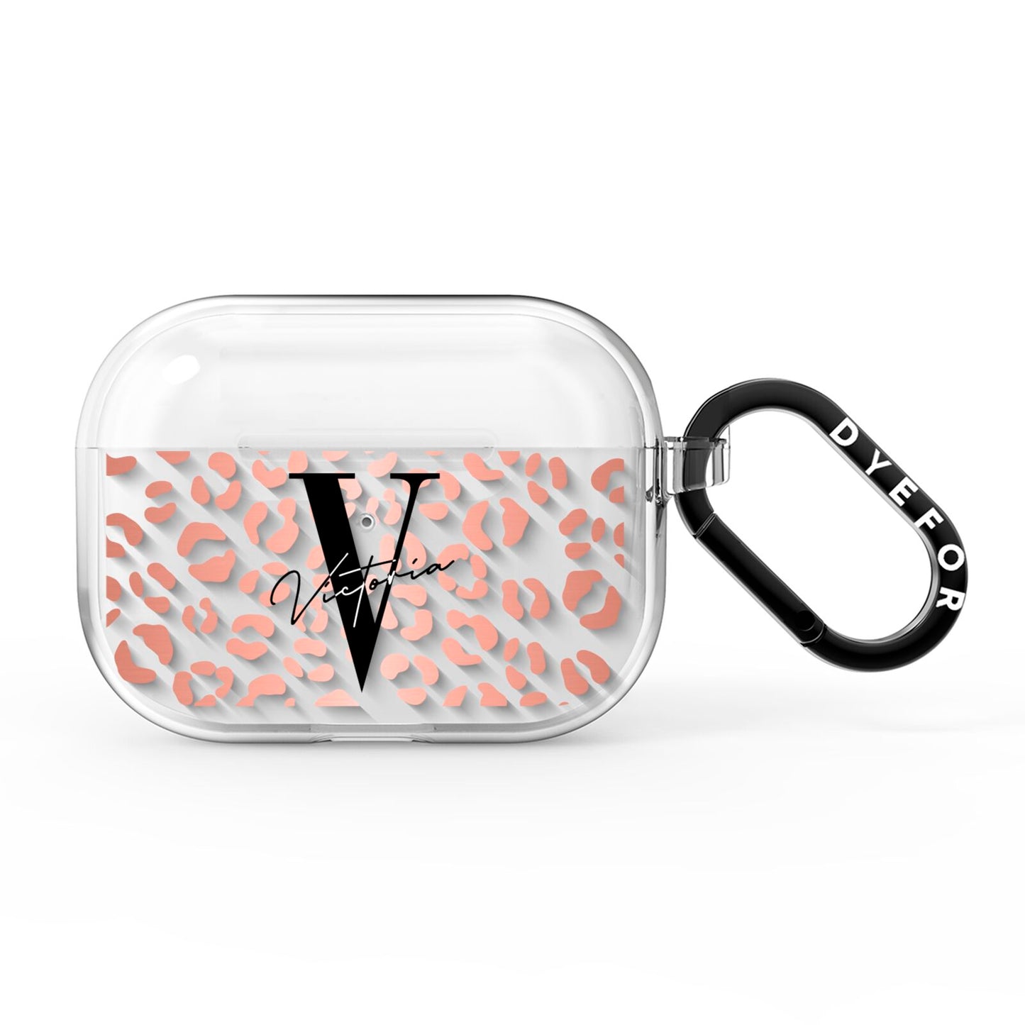 Personalised Leopard Print Clear Copper AirPods Pro Clear Case