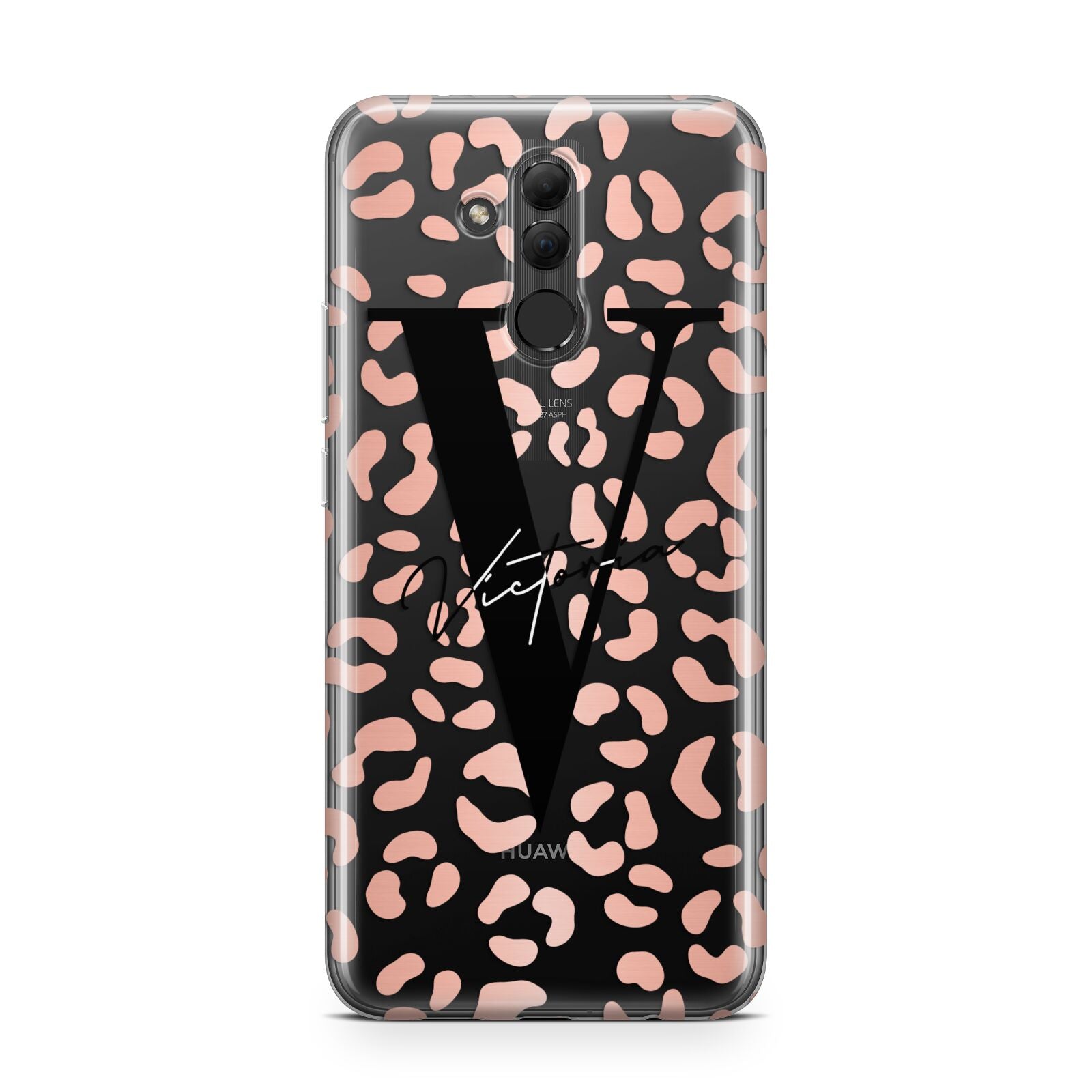 Personalised Leopard Print Clear Copper Huawei Mate 20 Lite