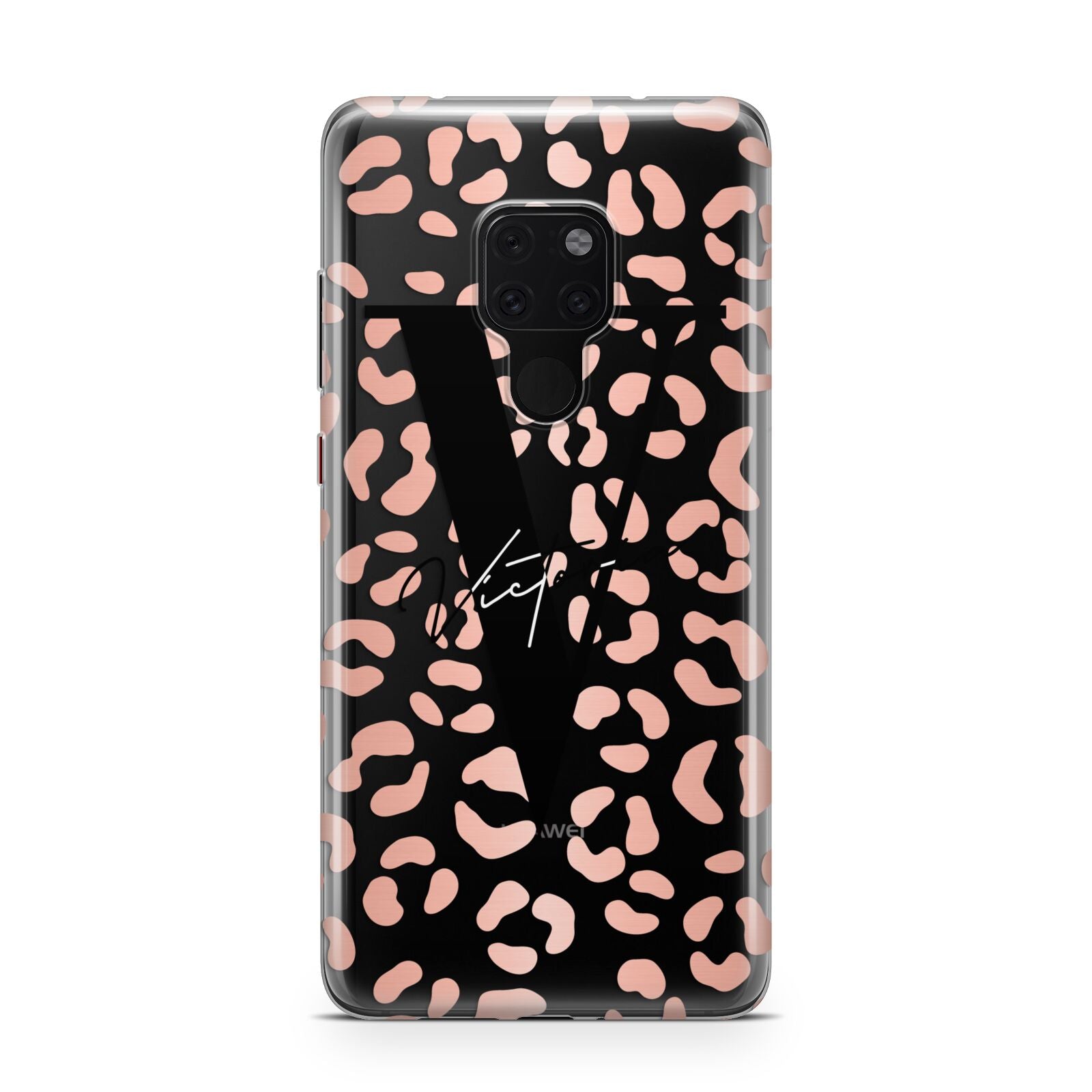 Personalised Leopard Print Clear Copper Huawei Mate 20 Phone Case