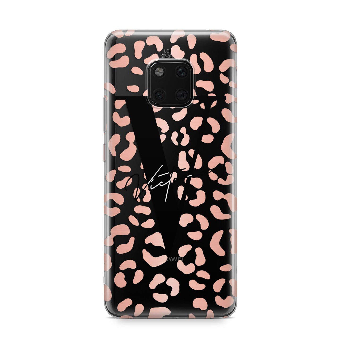 Personalised Leopard Print Clear Copper Huawei Mate 20 Pro Phone Case