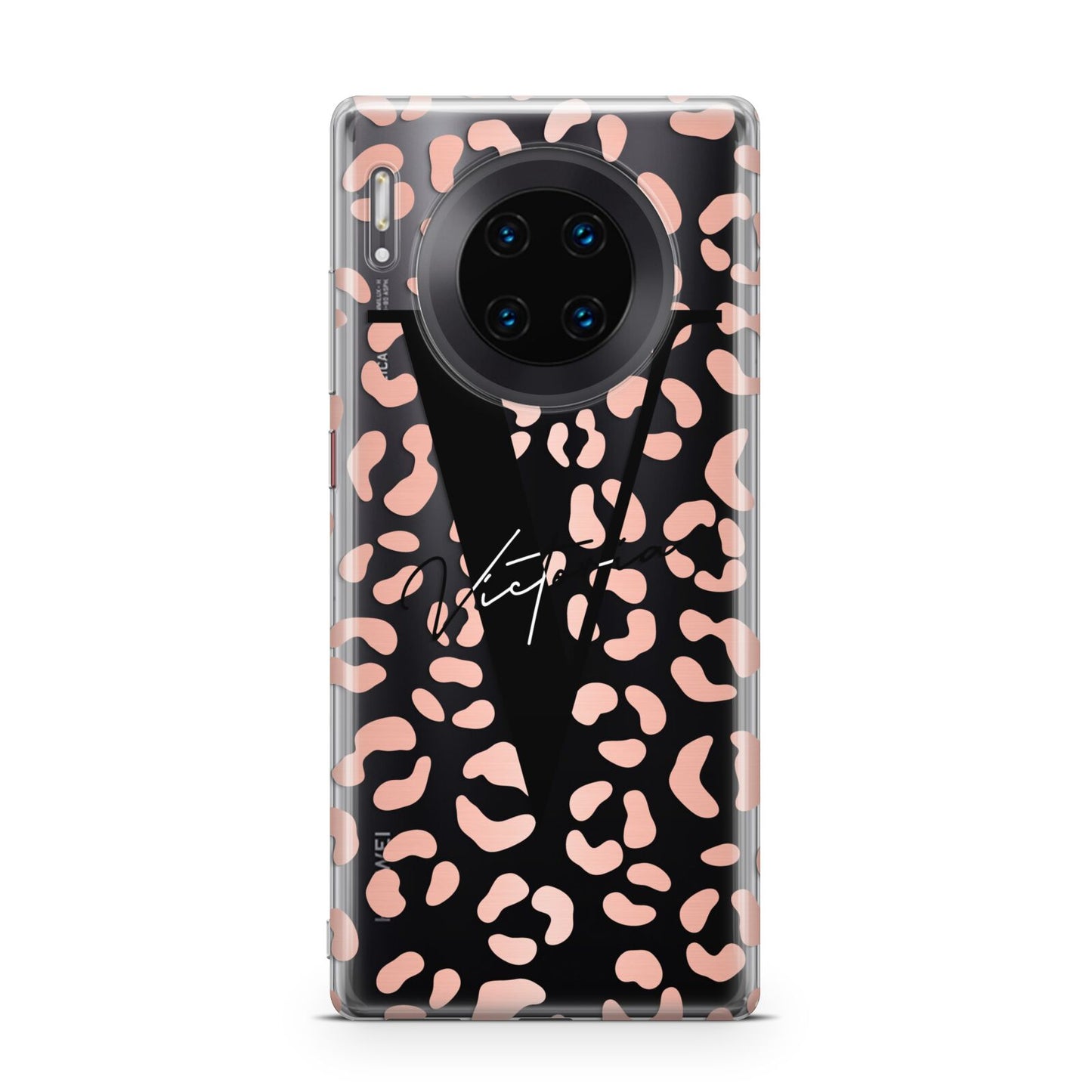 Personalised Leopard Print Clear Copper Huawei Mate 30 Pro Phone Case