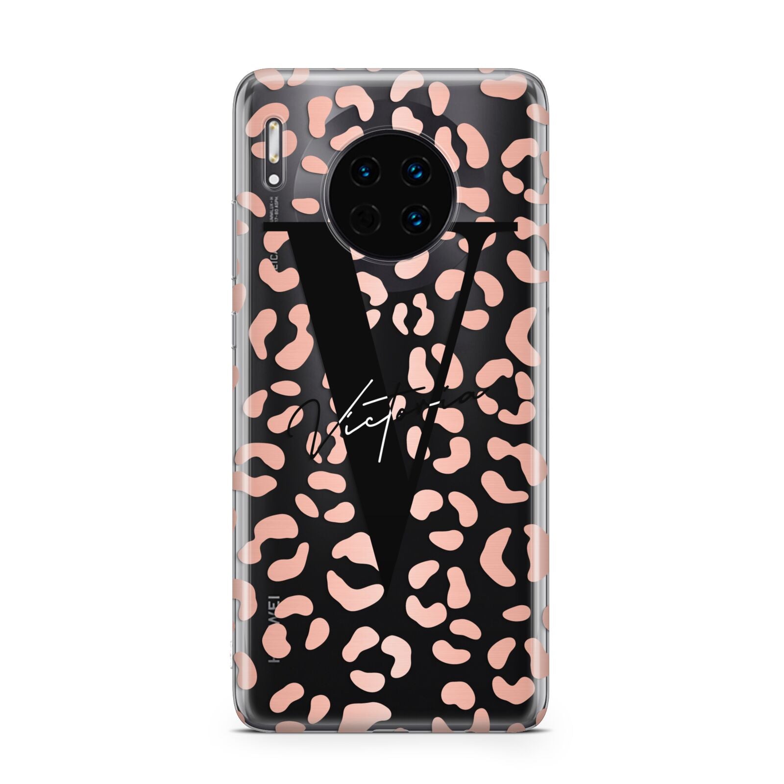 Personalised Leopard Print Clear Copper Huawei Mate 30