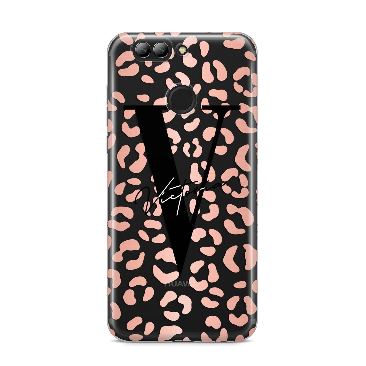 Personalised Leopard Print Clear Copper Huawei Nova 2s Phone Case