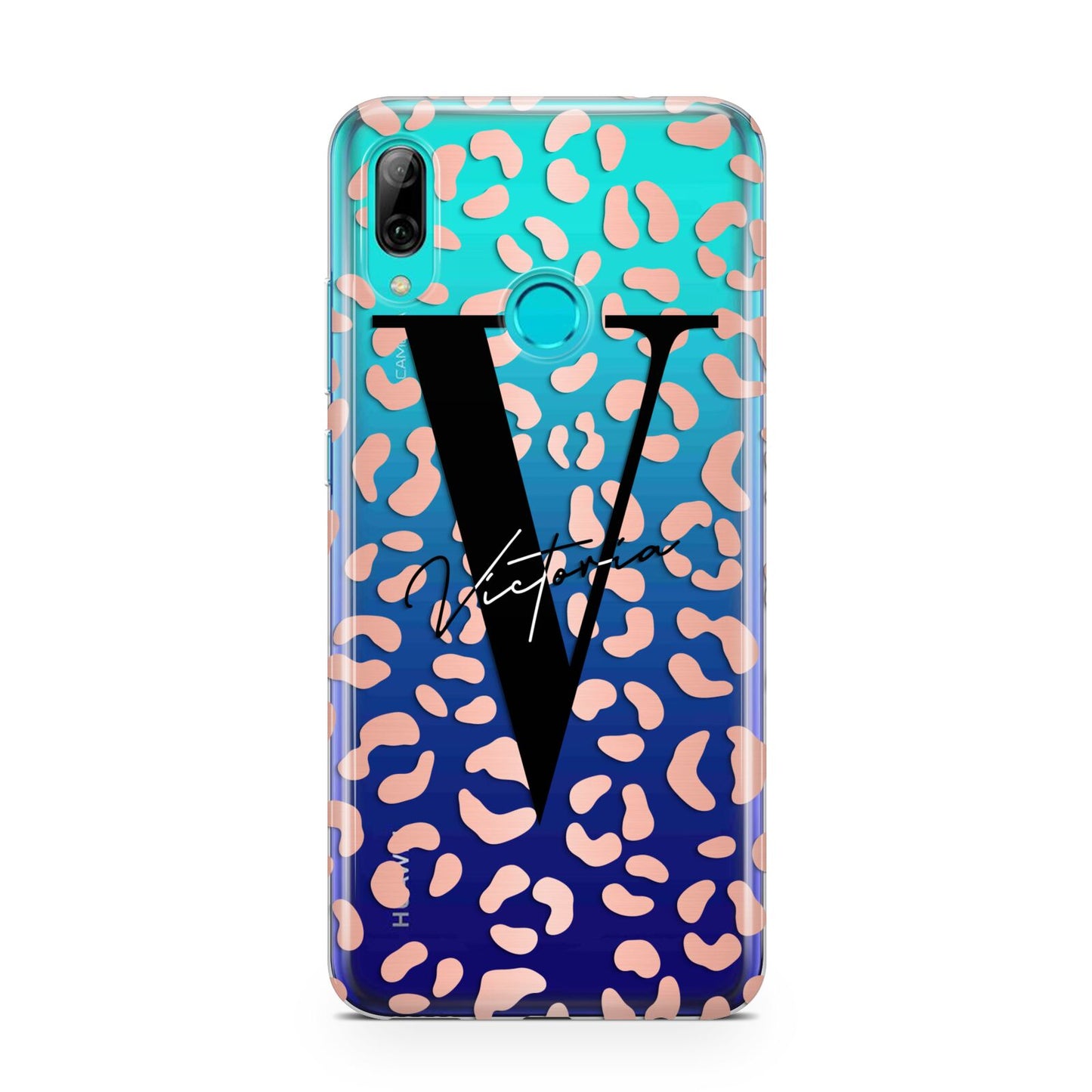 Personalised Leopard Print Clear Copper Huawei P Smart 2019 Case