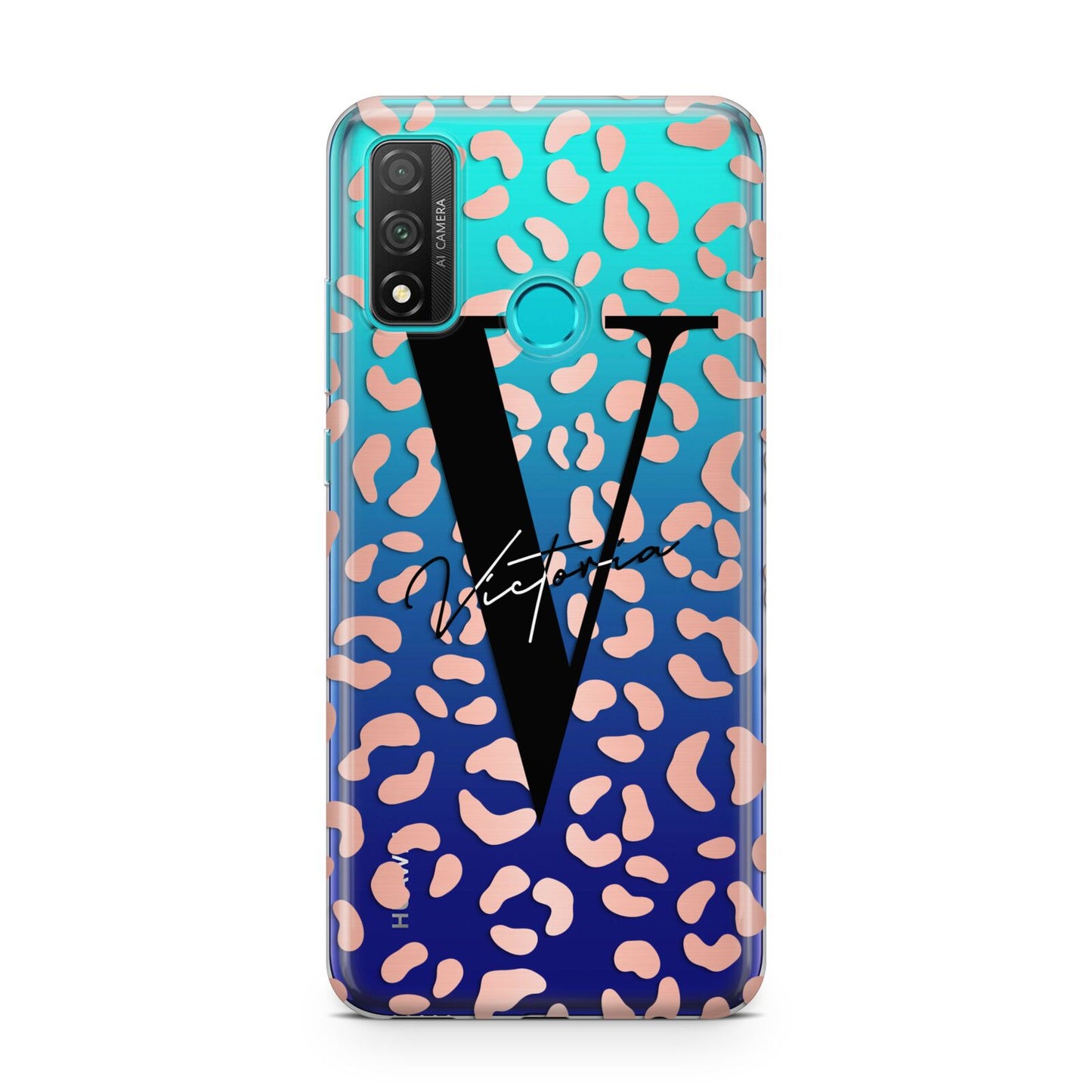 Personalised Leopard Print Clear Copper Huawei P Smart 2020