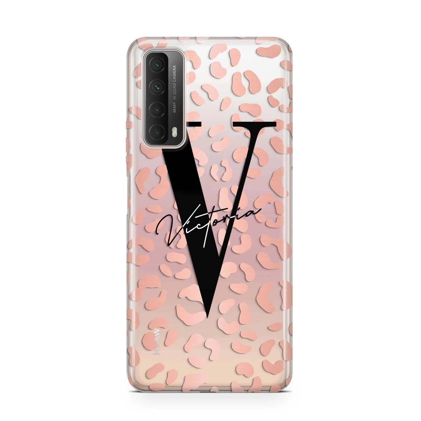 Personalised Leopard Print Clear Copper Huawei P Smart 2021