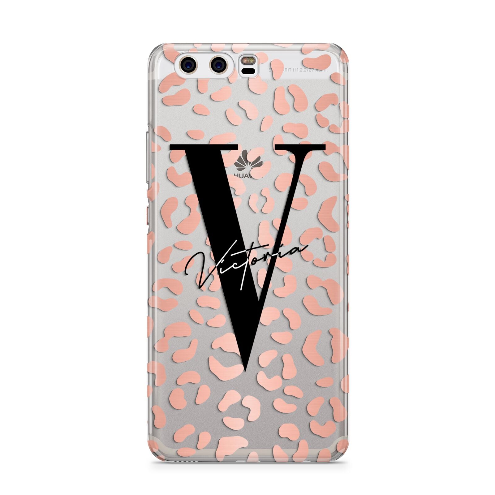 Personalised Leopard Print Clear Copper Huawei P10 Phone Case