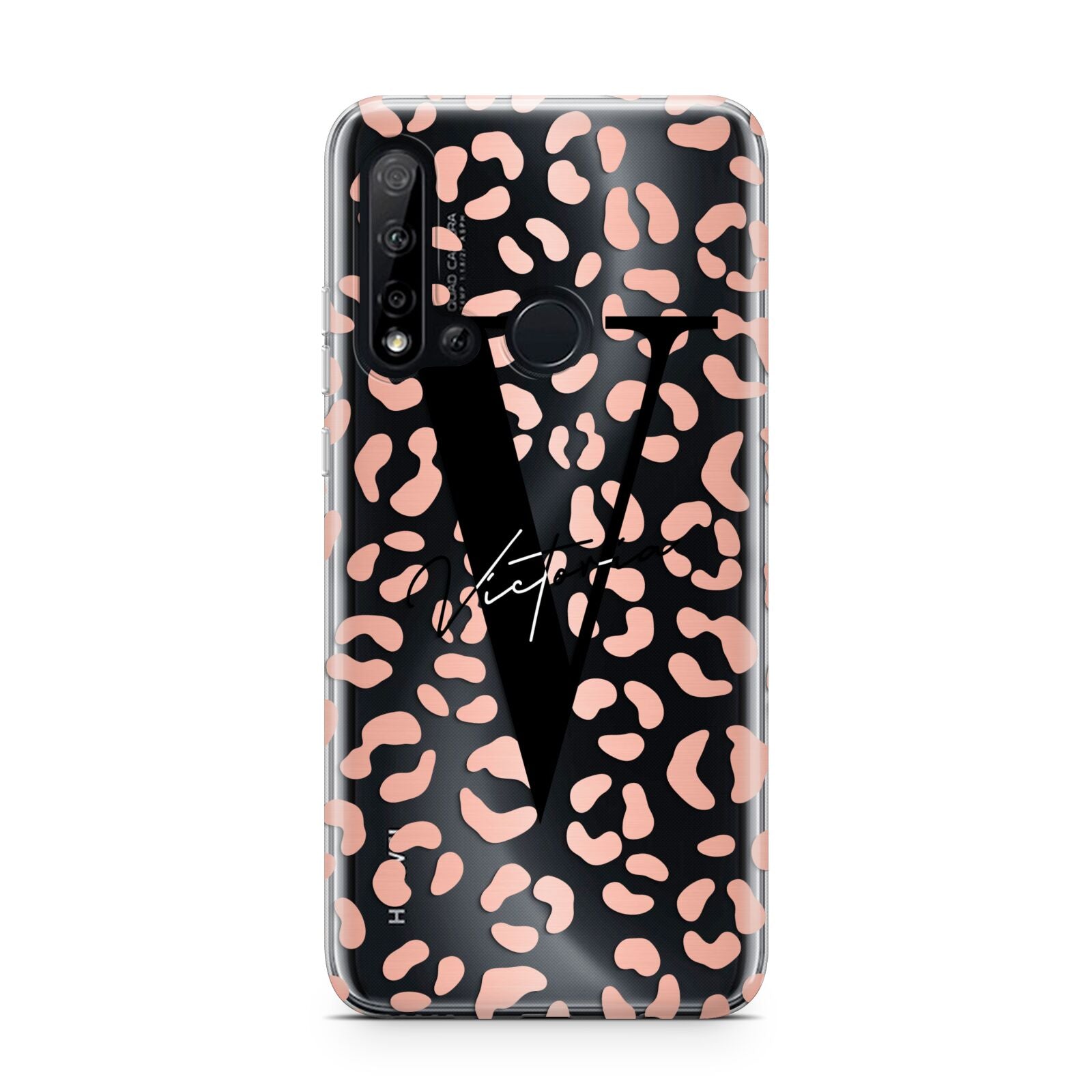 Personalised Leopard Print Clear Copper Huawei P20 Lite 5G Phone Case