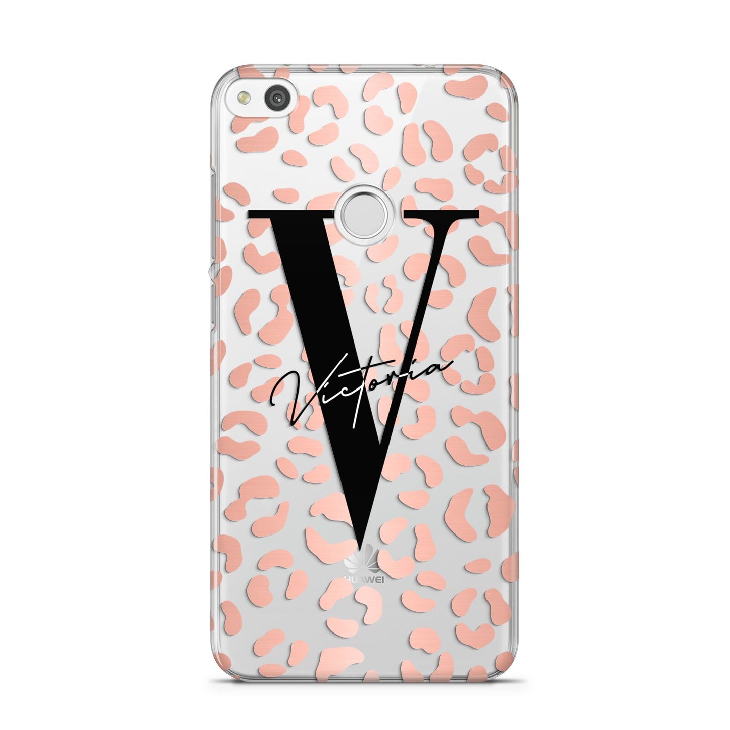 Personalised Leopard Print Clear Copper Huawei P8 Lite Case