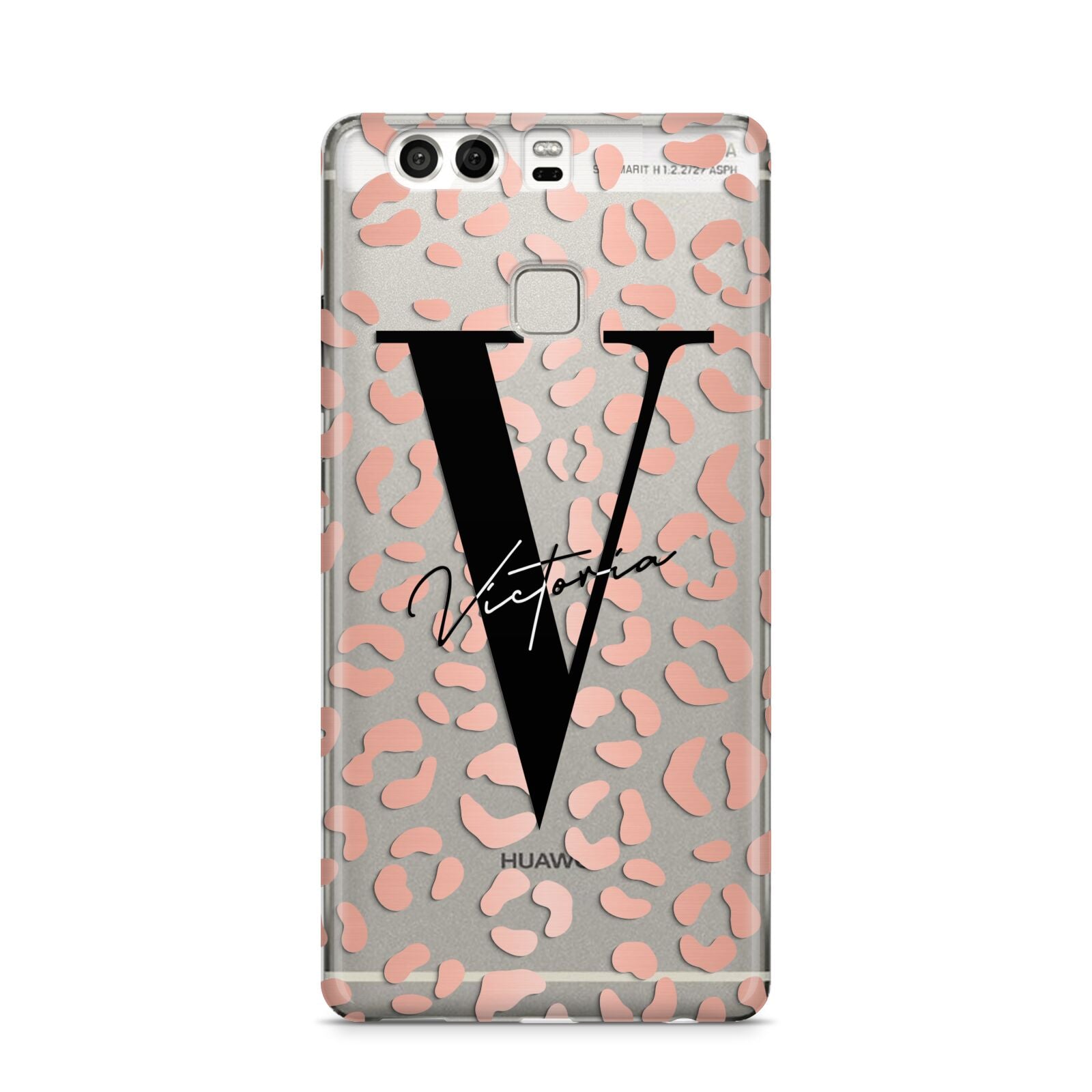 Personalised Leopard Print Clear Copper Huawei P9 Case