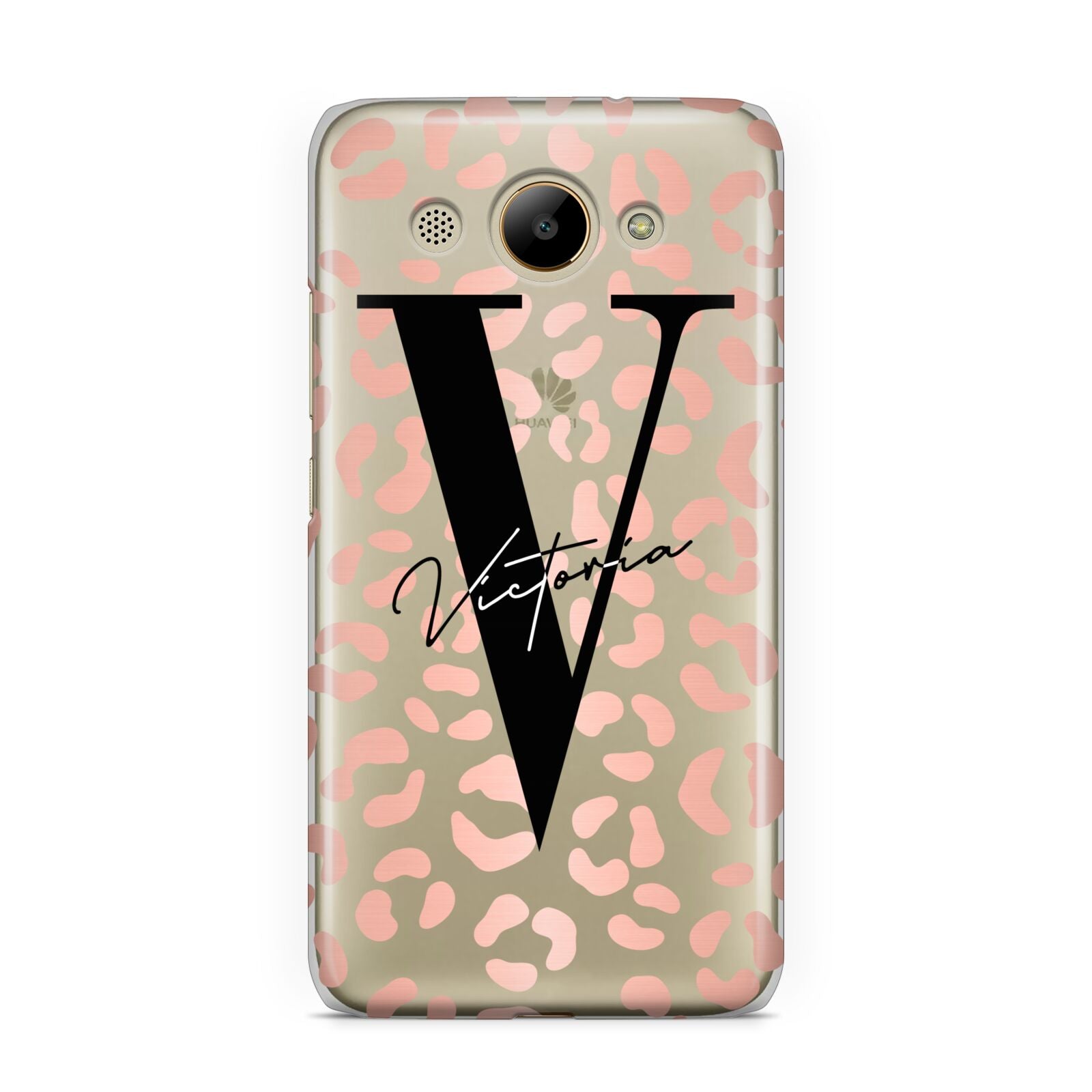 Personalised Leopard Print Clear Copper Huawei Y3 2017