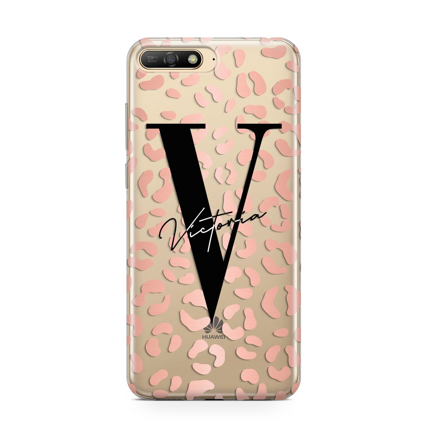 Personalised Leopard Print Clear Copper Huawei Y6 2018