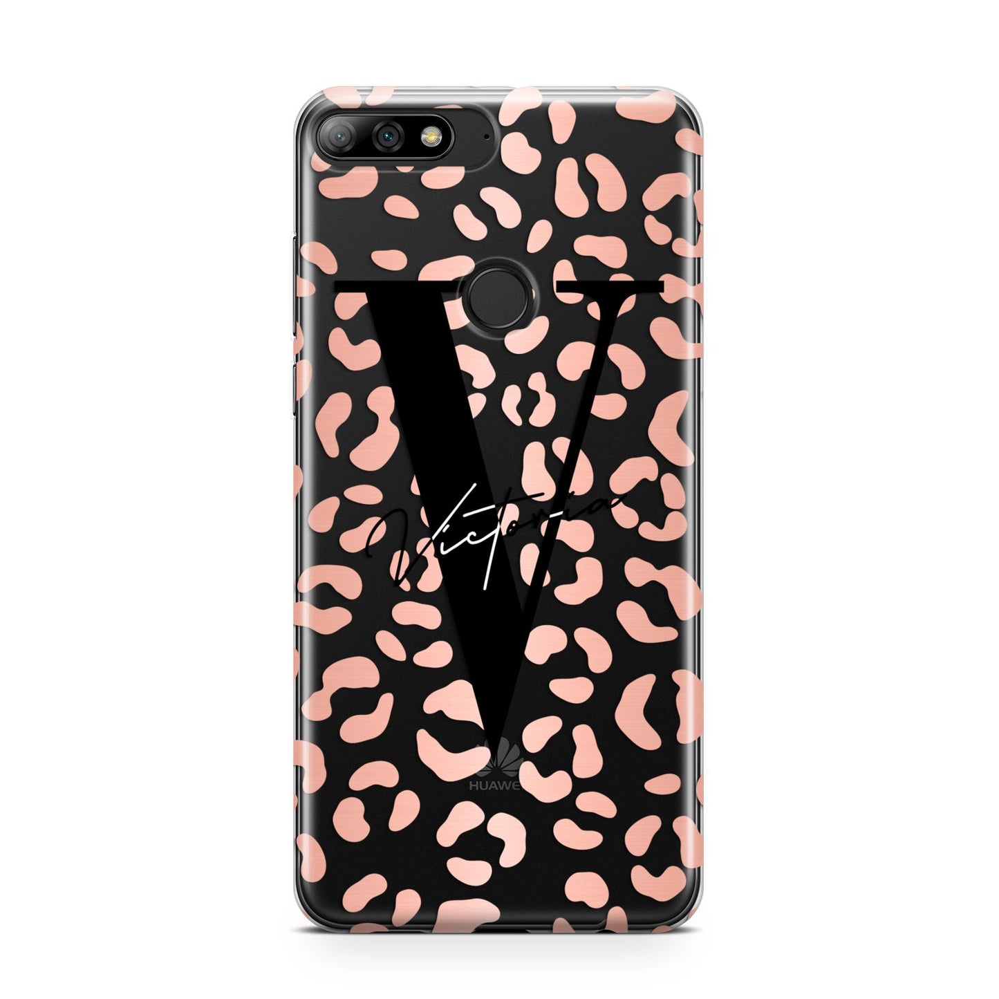 Personalised Leopard Print Clear Copper Huawei Y7 2018