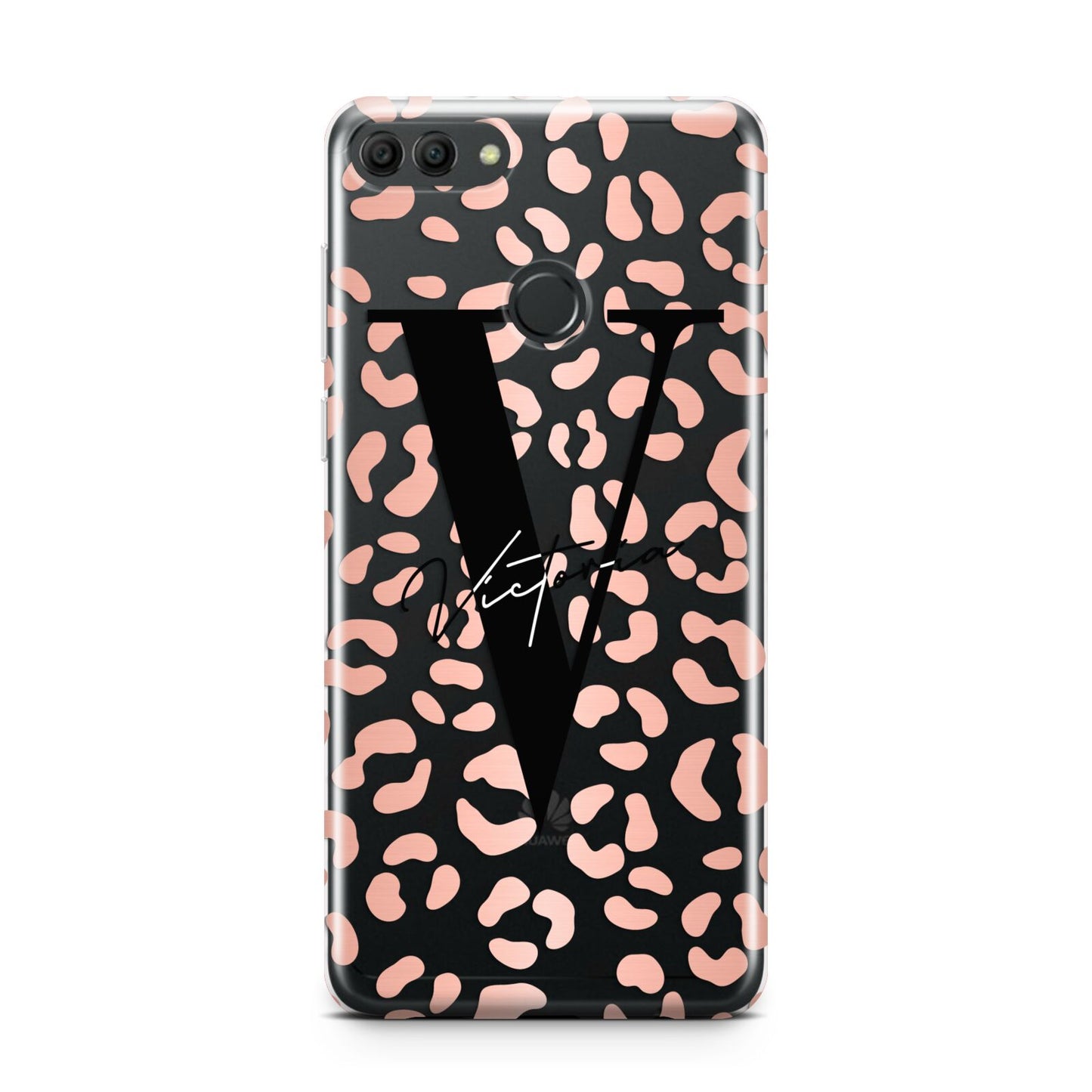 Personalised Leopard Print Clear Copper Huawei Y9 2018