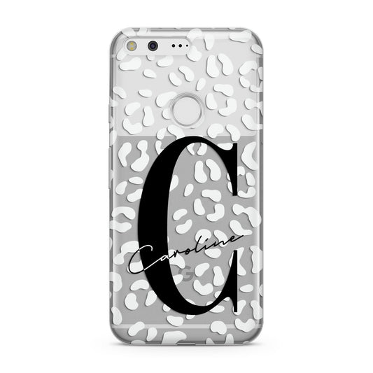 Personalised Leopard Print Clear Google Pixel Case