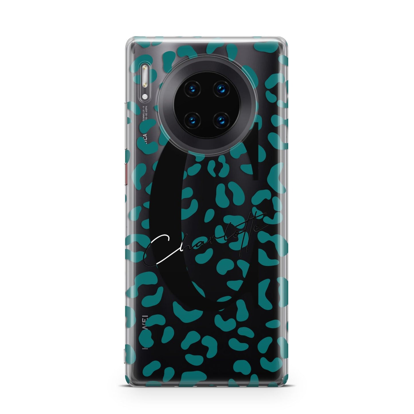 Personalised Leopard Print Clear Green Huawei Mate 30 Pro Phone Case