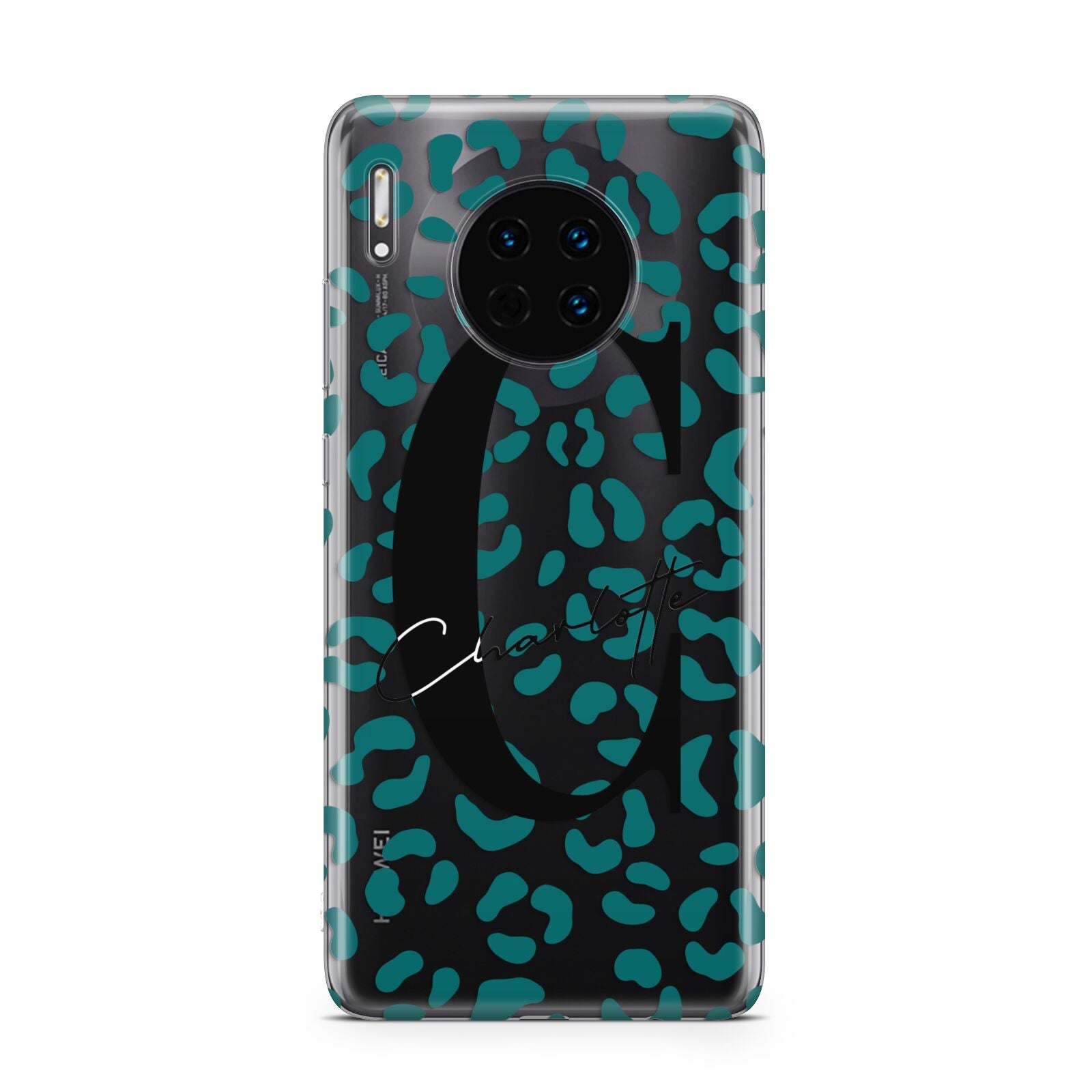 Personalised Leopard Print Clear Green Huawei Mate 30