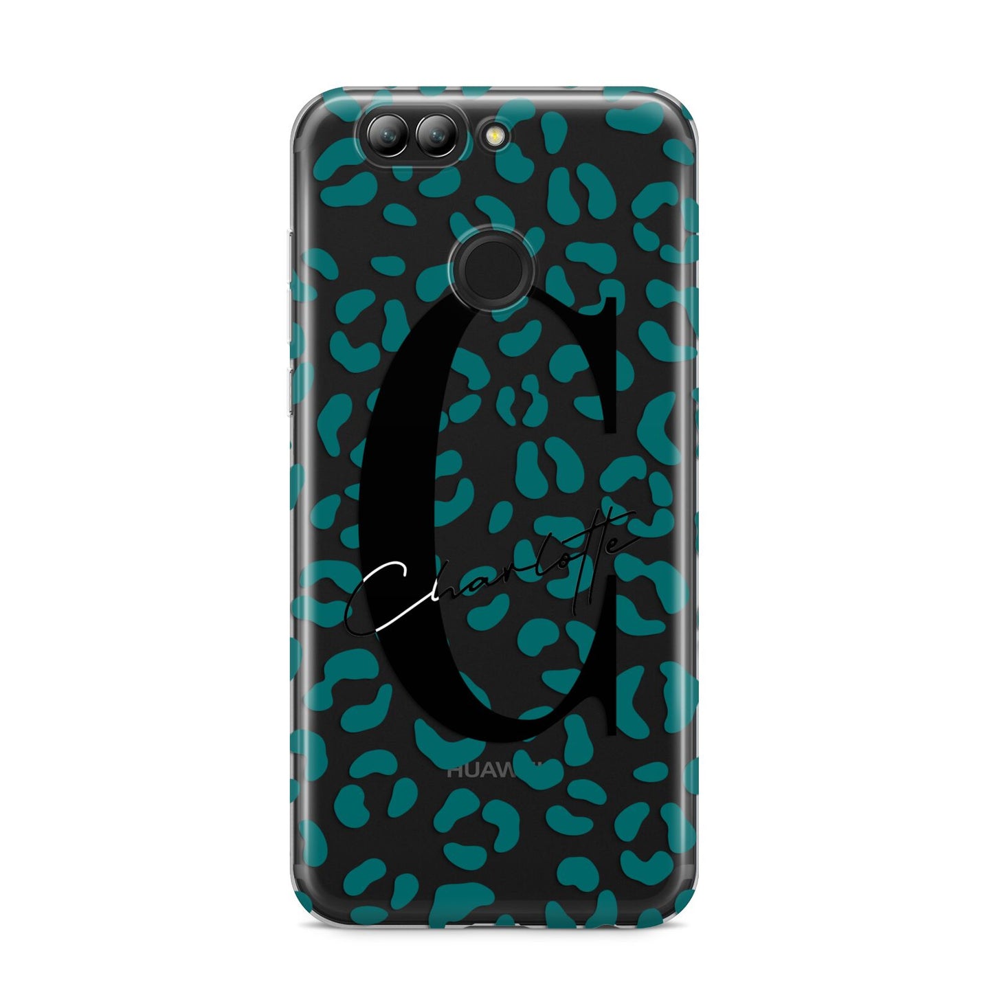 Personalised Leopard Print Clear Green Huawei Nova 2s Phone Case